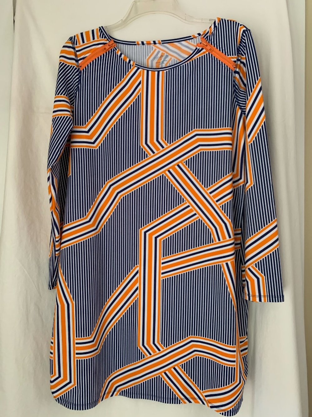Cabana Life geometric print 'Orange Drive' sun protective dress